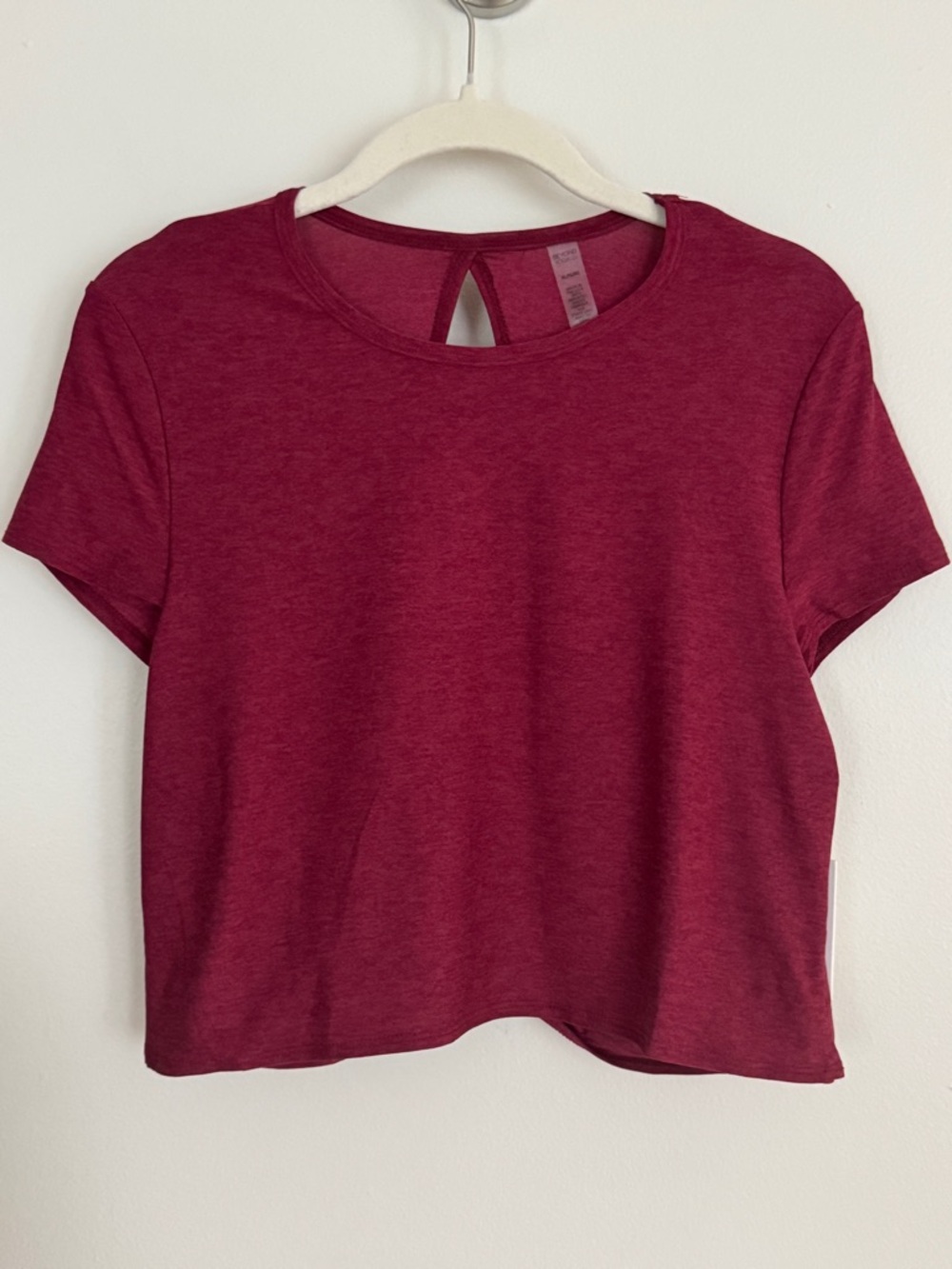Beyond Yoga Short Sleeve Crop Tee in Burgundy
